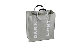 Корзина для белья с алюминиевыми ручками FX-1021, серая, 58 литров