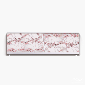 ПРЕМЬЕР Экран для ванны 150 см, полистирол,(ярко - розовый мрамор-044), ALAVANN