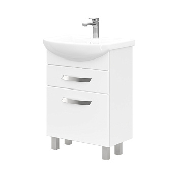 Тумба Onda 60, напольная, 2 ящ., белая (под раковину Балтика 60), VOLNA