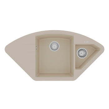 Кухонная мойка Lemark IRKANA 980 врезная угловая с доп. чашей и крылом из кварцгранита, Бежевый Кухонная мойка Lemark IRKANA 980 врезная угловая с доп. чашей и крылом из кварцгранита, Бежевый