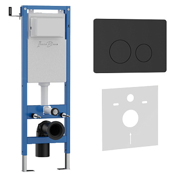 Комплект 2в1 IBERICA BLANCA инсталляция SILENCIO MINI, кнопка смыва INOX-O черный матовый (IB.001M.812) Комплект 2в1 IBERICA BLANCA инсталляция SILENCIO MINI, кнопка смыва INOX-O черный матовый (IB.001M.812)