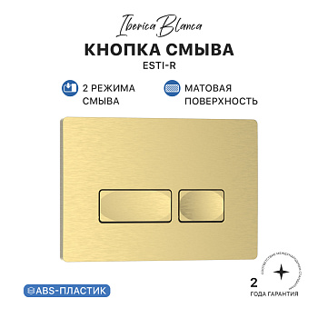 Кнопка смыва IBERICA BLANCA ESTI-R ABS-пластик, золото матовое (IB.B021.005.000) Кнопка смыва IBERICA BLANCA ESTI-R ABS-пластик, золото матовое (IB.B021.005.000)