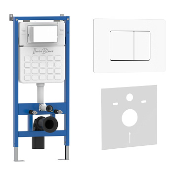 Комплект 2в1 IBERICA BLANCA инсталляция SILENCIO, кнопка смыва INOX-C белый матовый (IB001.111) Комплект 2в1 IBERICA BLANCA инсталляция SILENCIO, кнопка смыва INOX-C белый матовый (IB001.111)