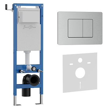Комплект 2в1 IBERICA BLANCA инсталляция SILENCIO MINI, кнопка смыва INOX-C хром матовый (IB.001M.1132) Комплект 2в1 IBERICA BLANCA инсталляция SILENCIO MINI, кнопка смыва INOX-C хром матовый (IB.001M.1132)
