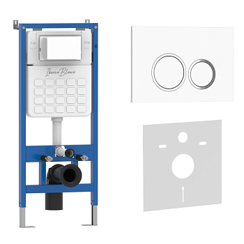 Комплект 2в1 IBERICA BLANCA инсталляция SILENCIO, кнопка смыва ESTI-O белый глянцевый (IB001.821) Комплект 2в1 IBERICA BLANCA инсталляция SILENCIO, кнопка смыва ESTI-O белый глянцевый (IB001.821)