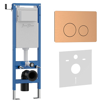 Комплект 2в1 IBERICA BLANCA инсталляция SILENCIO MINI, кнопка смыва INOX-O розовое золото матовое (IB.001M.8172) Комплект 2в1 IBERICA BLANCA инсталляция SILENCIO MINI, кнопка смыва INOX-O розовое золото матовое (IB.001M.8172)