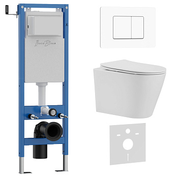 Комплект 3в1 IBERICA BLANCA инсталляция SILENCIO MINI, унитаз BURGOS ALTO белый, кнопка смыва INOX-C белый матовый (IB.001M.BRA.234.111) Комплект 3в1 IBERICA BLANCA инсталляция SILENCIO MINI, унитаз BURGOS ALTO белый, кнопка смыва INOX-C белый матовый (IB.001M.BRA.234.111)