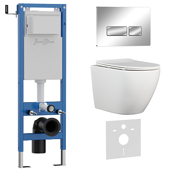 Комплект 3в1 IBERICA BLANCA инсталляция SILENCIO MINI, унитаз BILBAO ALTO белый, кнопка смыва ESTI-R хром глянцевый (IB.001M.BLA.231.213) Комплект 3в1 IBERICA BLANCA инсталляция SILENCIO MINI, унитаз BILBAO ALTO белый, кнопка смыва ESTI-R хром глянцевый (IB.001M.BLA.231.213)